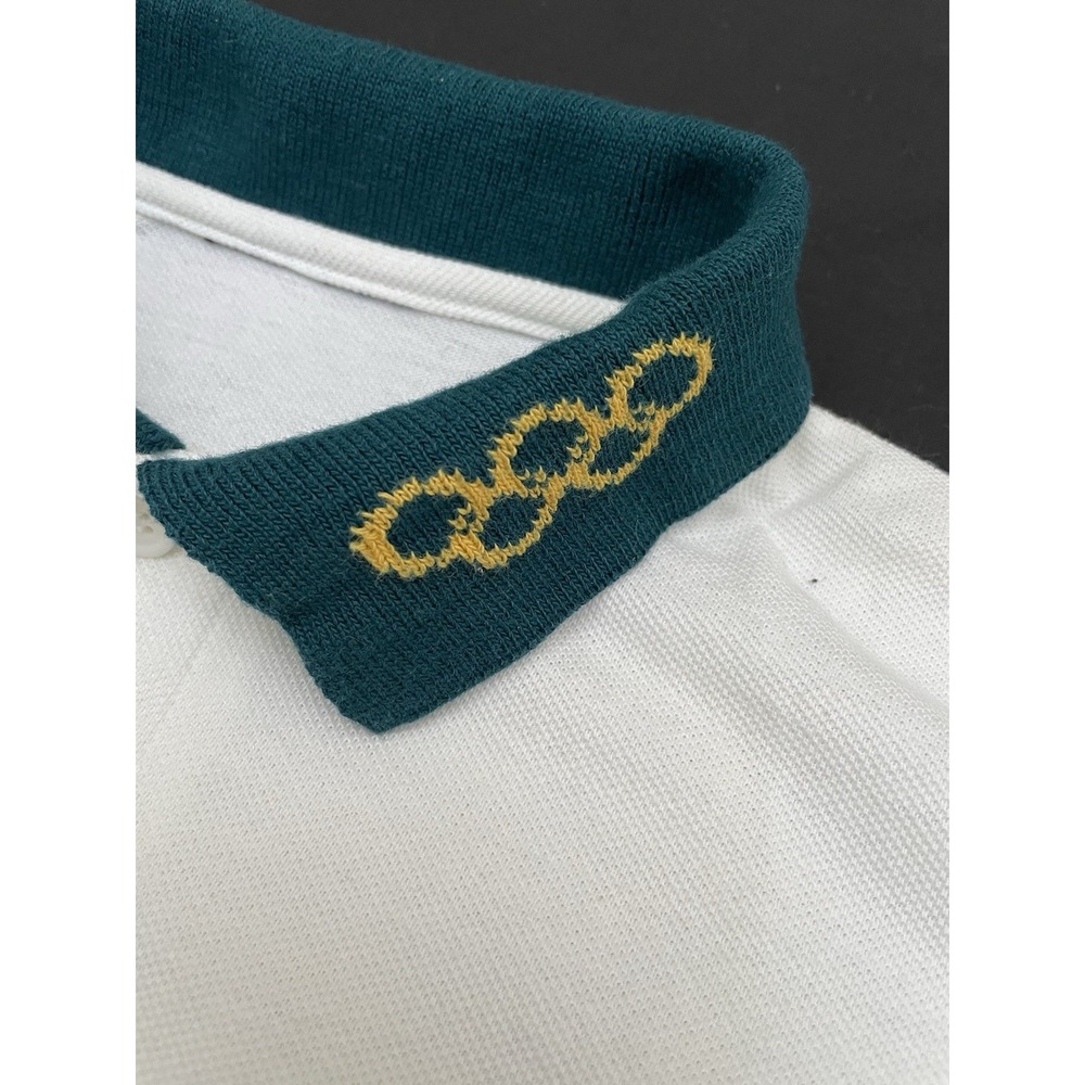 Vintage 1996 Atlanta Olympics AOP Volunteer Hanes Polo M Made in USA Colorblock - Picture 5 of 7